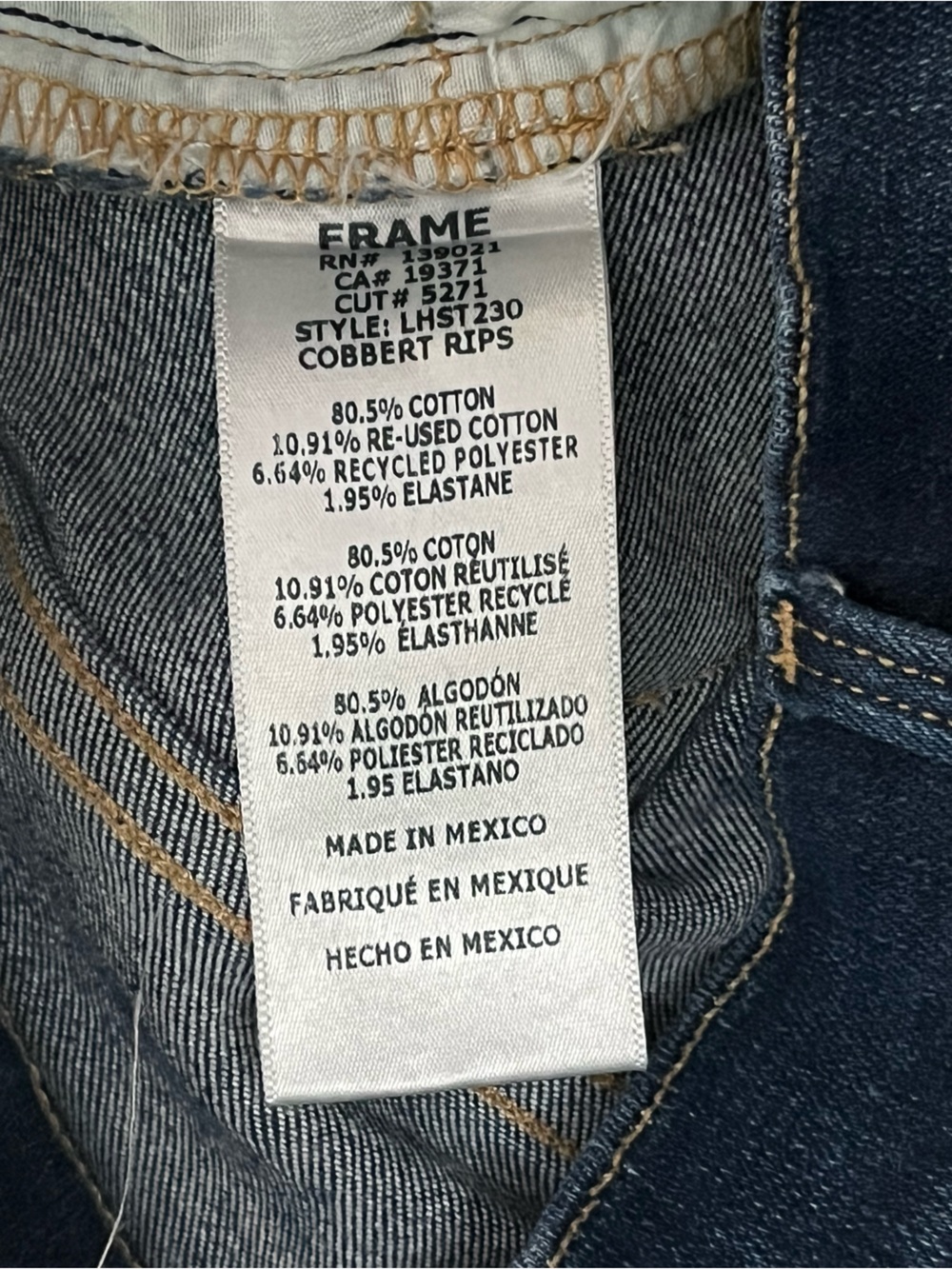 Frame Le High Straight Jeans - Cobbert Rips - Picture 8 of 9